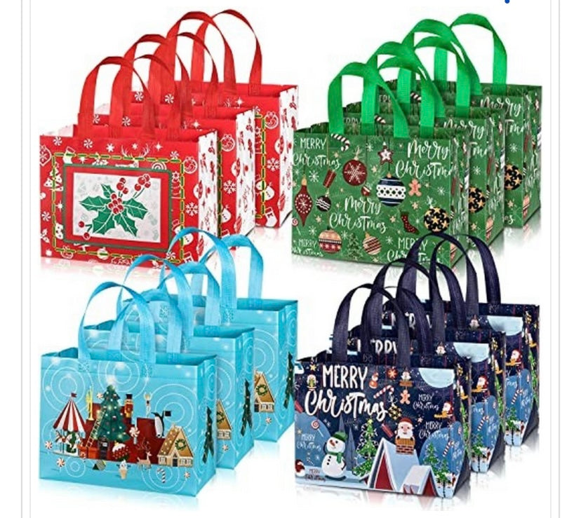 Christmas Tote Bags 12 pack
