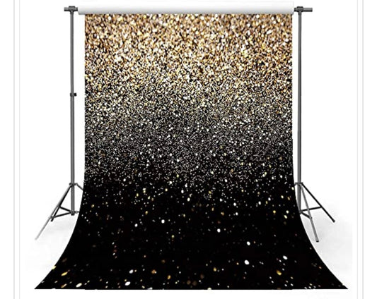 Black & Gold Backdrop Curtain (stand not included)