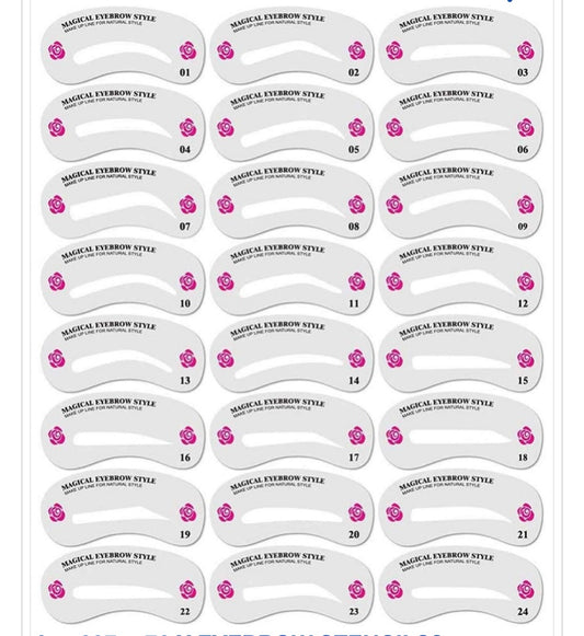 24 pack of Various Style Eyebrow Stencils