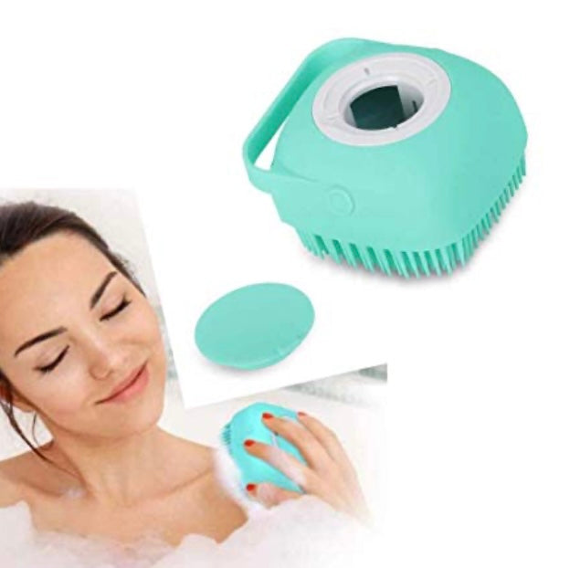 Silicone Body Brush 2 in 1 Shower/Bath Scrubber with Gel Dispenser