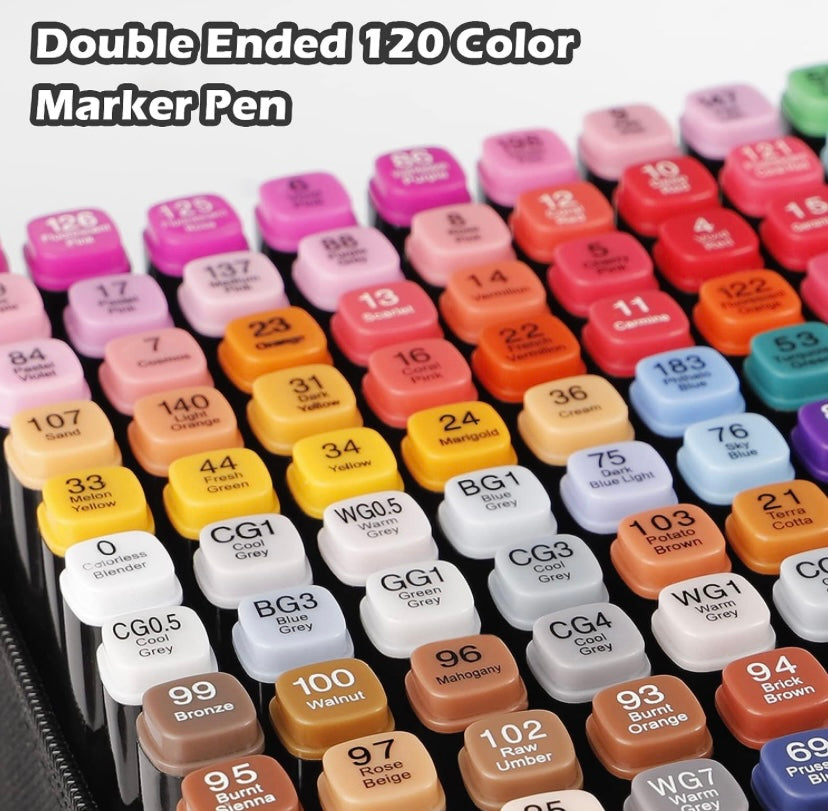 Mosrac 120 pieces Alcohol Based Markers Set Professional Dual Tip Brush