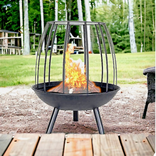 La Hacienda Circular Open Fire Pit in Black