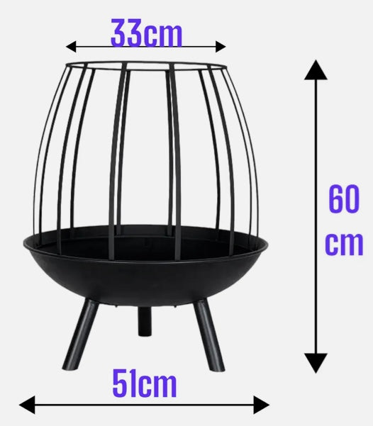 La Hacienda Circular Open Fire Pit in Black
